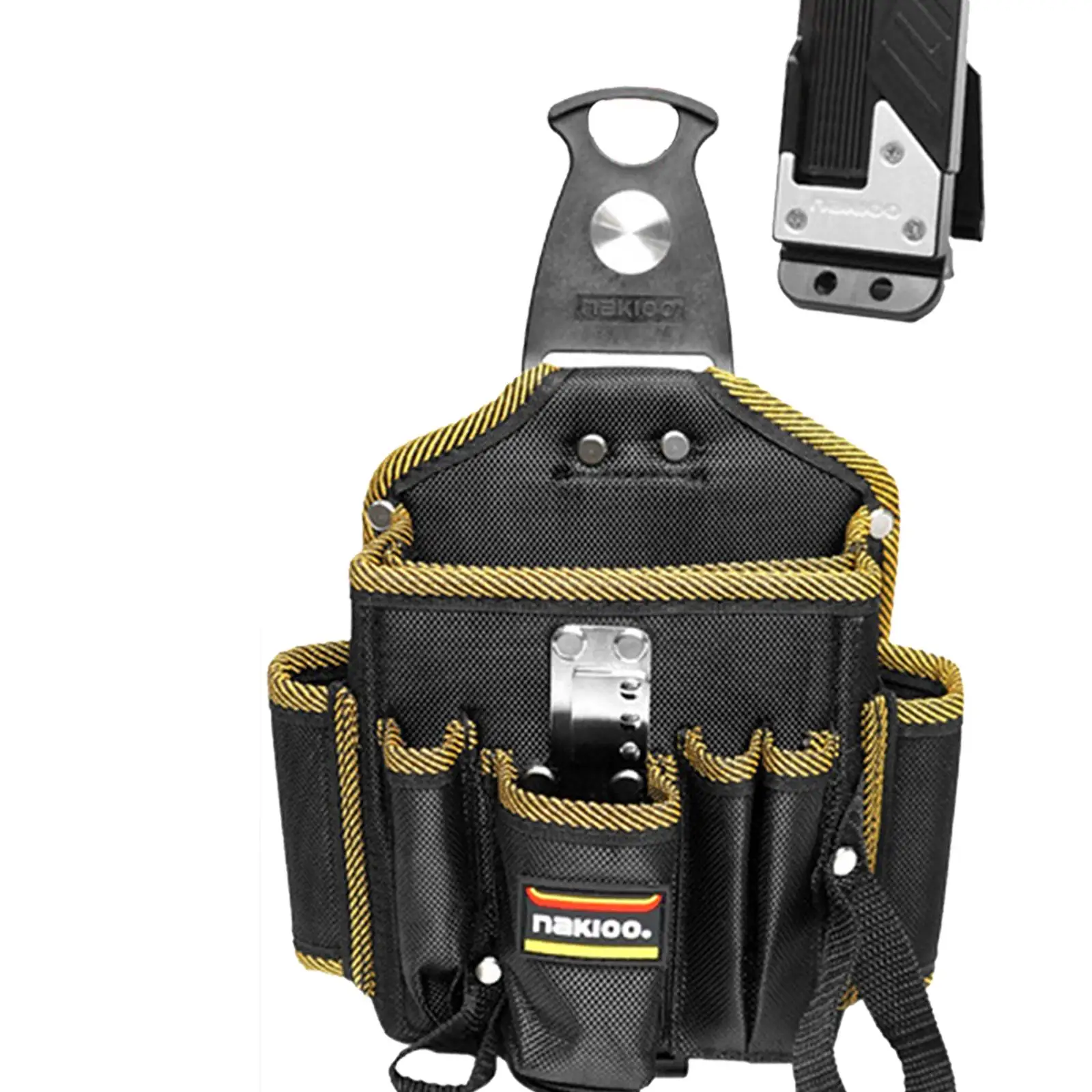 กระเป๋าเครื่องมือพร้อมคลิปหนีบเข็มขัดพร้อมกระเป๋าหลายช่องสําหรับของขวัญพ่อช่างไฟฟ้า