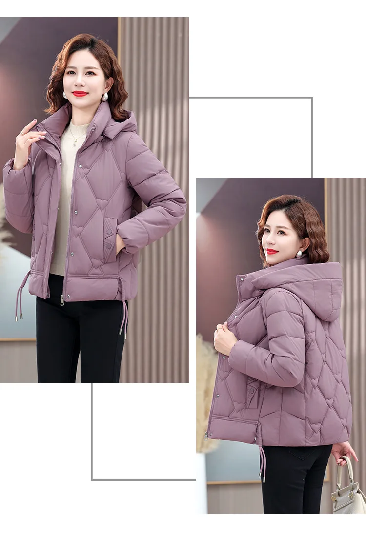 Winter Warm Thick Hooded Puffer Coat for Women L-4XL Windproof Russian Cold Weather Snow Jacket Middle Aged Mom Outerwear Cozy