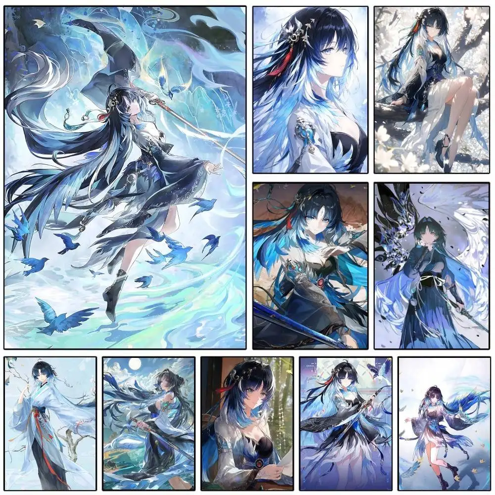 1PC Wuthering Waves Yangyang Xuanling Posters HD Print Vintage Wall Art Decor for Home Study Room