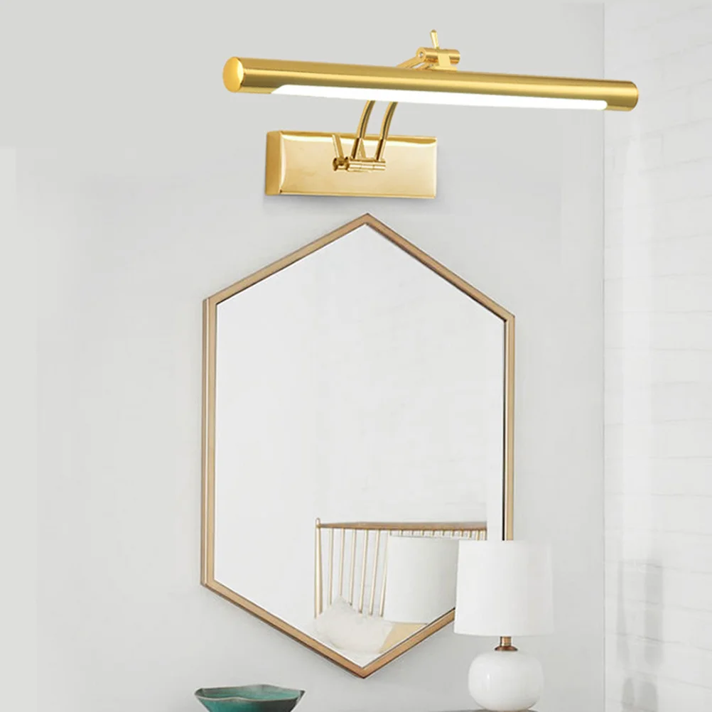 Lampada da parete per faro a specchio a LED 9W 40cm Luce dorata in stile moderno per bagno, soggiorno, camera da letto