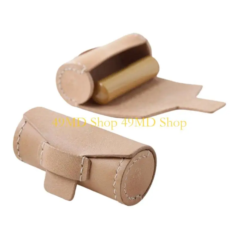 49MD Multipurpose Round PU Leather Pouches With Spacious Holds Lipsticks Or Small Seals Neatly Business Gift Cylindrical Case