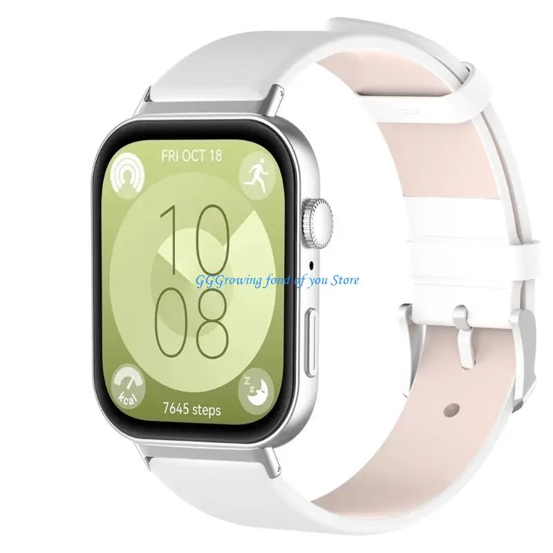 

H9EB Leather Band,Elegant Leather Watch Strap for Men and Women Watchband for Watch Fit 3 Smartwatch