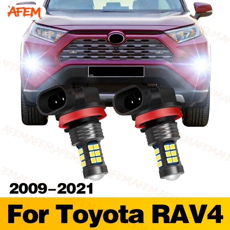 2X H8 H11 H16 LED Fog Light Bulbs Car Front Lamp Accessories For Toyota RAV4 XA30 XA40 XA50 2009 - 2021 2011 2012 2013 2014 2015