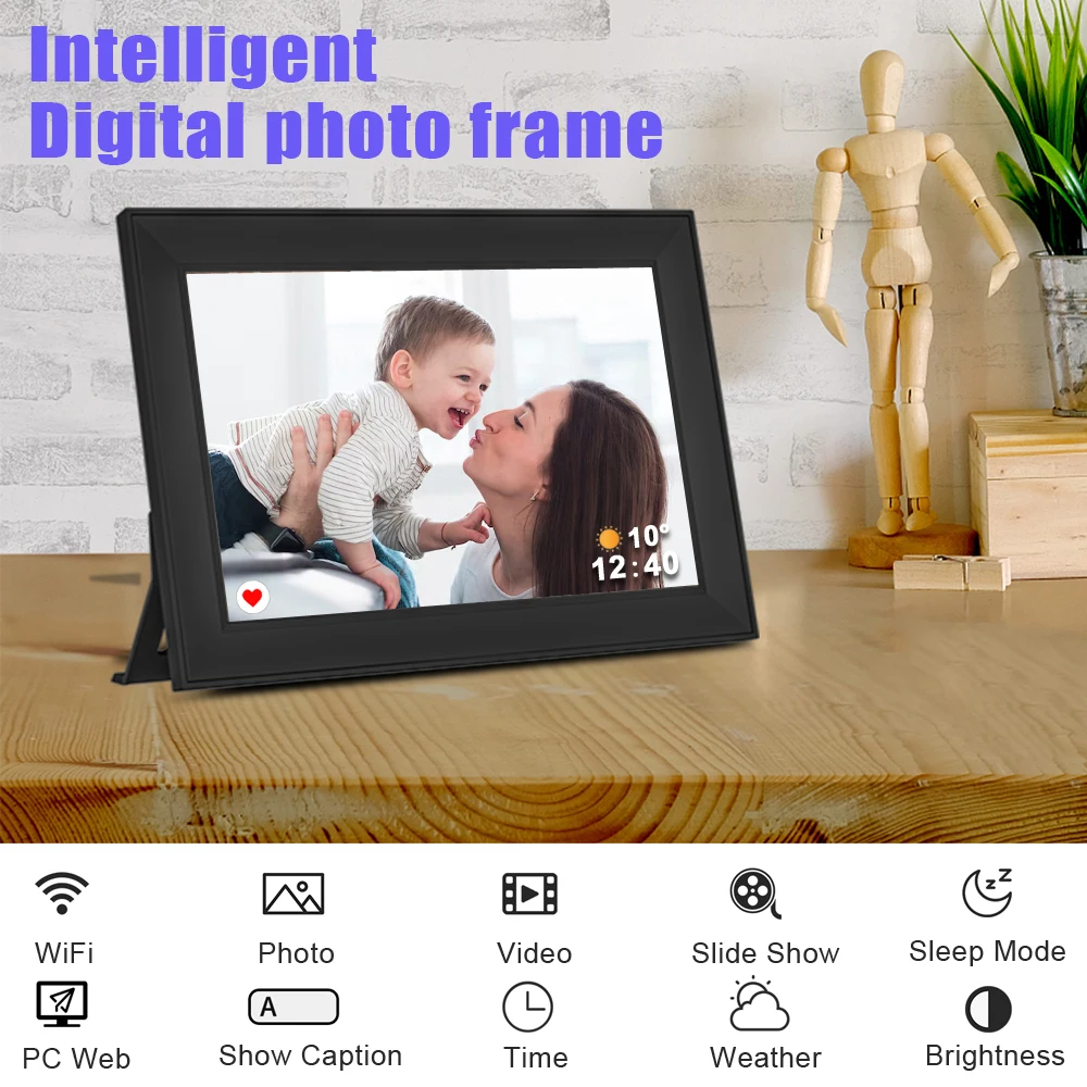 Digital Picture Frame10.1 Inch 16G WiFi Photo Frame 1280x800 Touch-screen Auto Rotation Photo Sharing Via Uhale APP Xmas Gifts