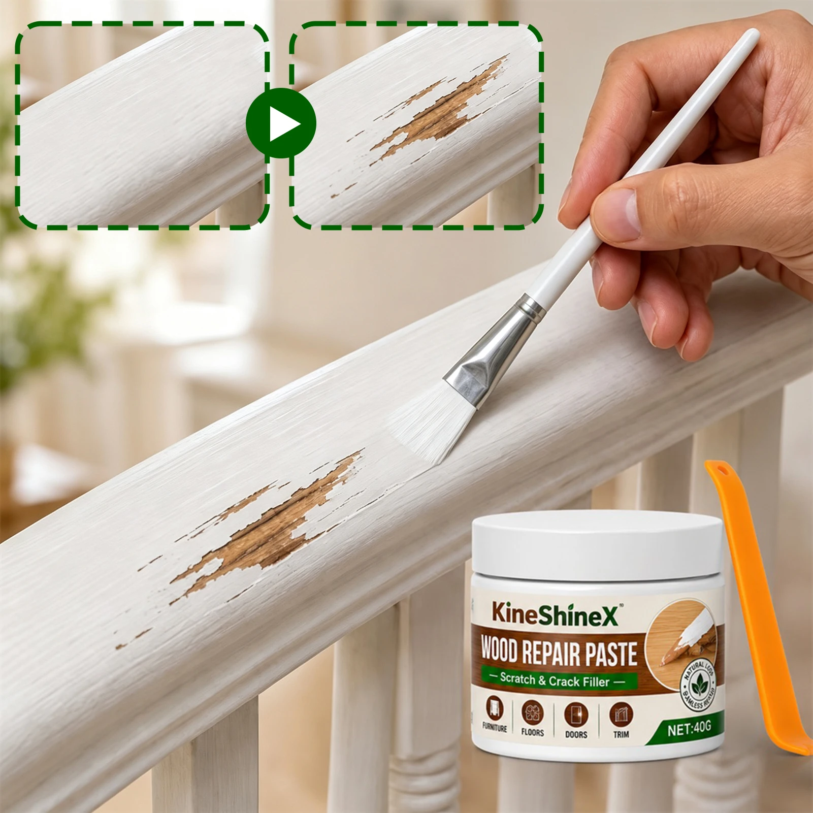 40g Wood Furniture Repair Paste,DIY Wood Restoration Paste For Table And Doors,Professional Wood Touch-Up Cream For Cabinets