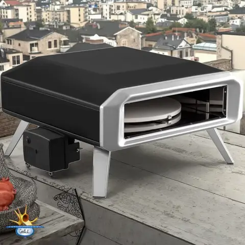 CE Certified 16-Inch Auto Rotation Outdoor Gas Pizza Oven and BBQ Grill Nice Quality at a Good Price for Gardens