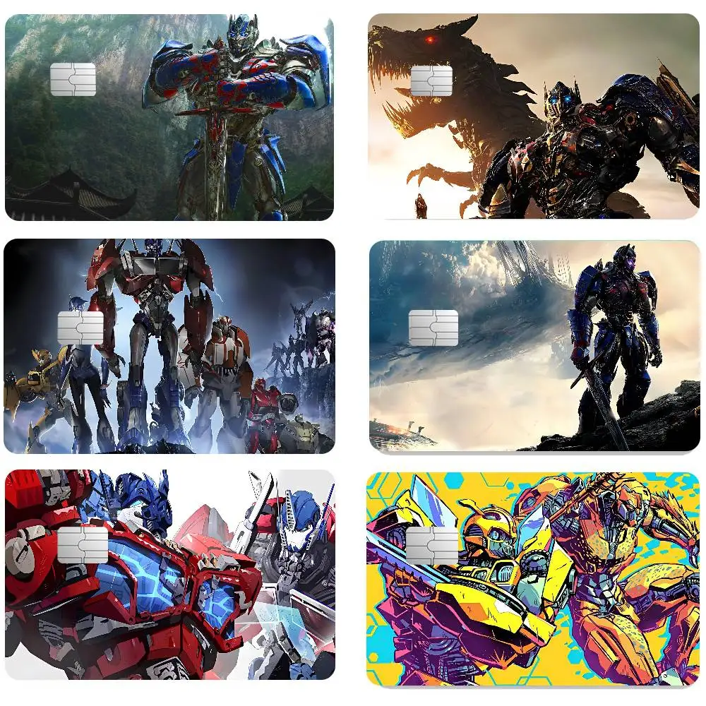 Anime Transformers 1 Set Of 4 Pcs Credit Card Skin Stickers For VISA Bank Card Waterproof Sticker Anti-scratch Women Gift