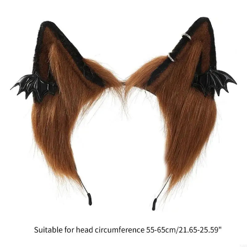 N5KB Cosplay Hairhoop Wolf Ears Banda per capelli Festival Accessori costumi lolitastyle Accessori per festa femmina