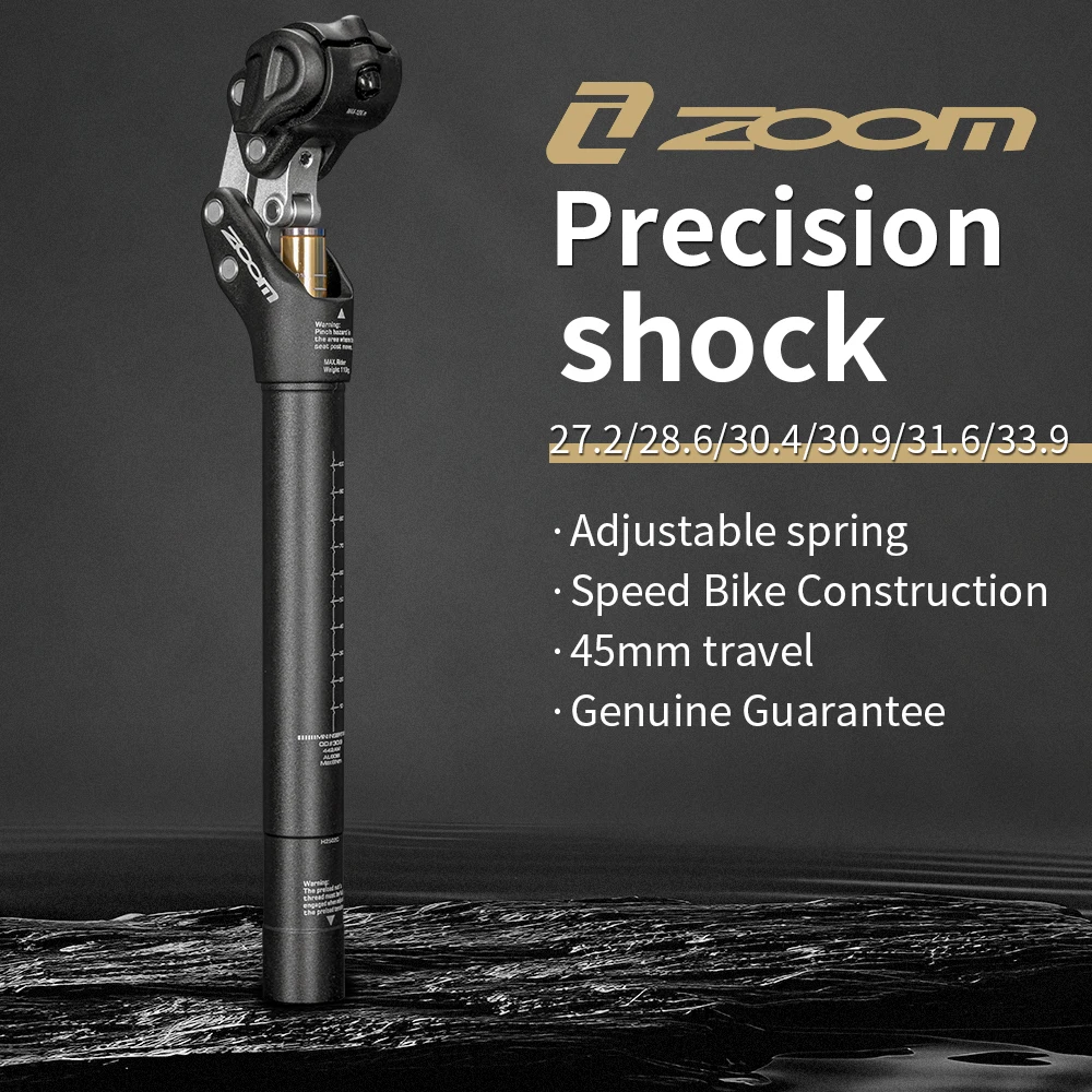 ZOOM MTB Bicycle Shock Absorber Seatpost Bike Seat Post Dropper Manual Travel Height Suspension 27.2/30.9/31.6mm Bike Seat Tube