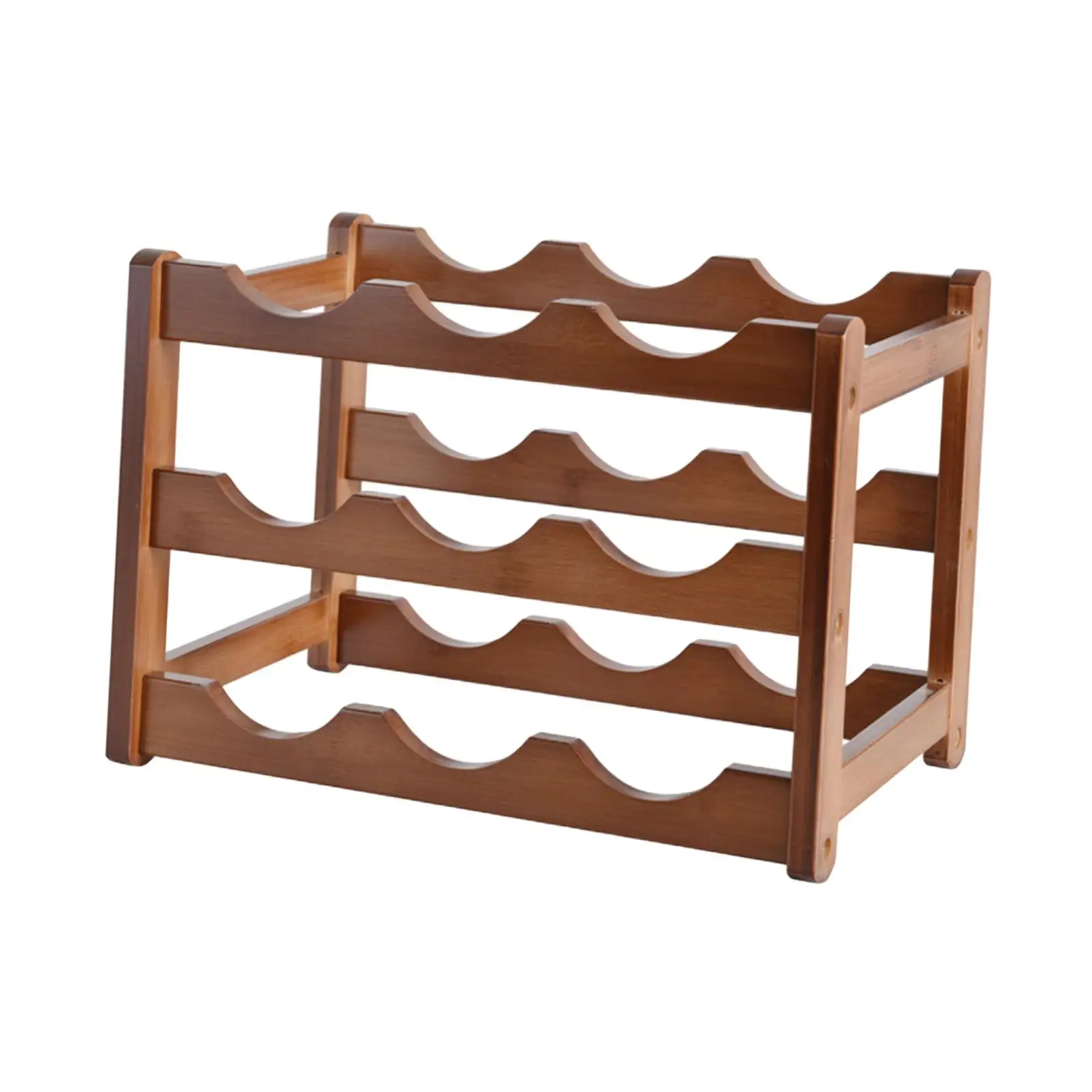 Wood Wine Rack Storage Organizer Decorative Wine Bottle Shelf Red Wine Display for Cabinet Countertop Bar Kitchen Tabletop