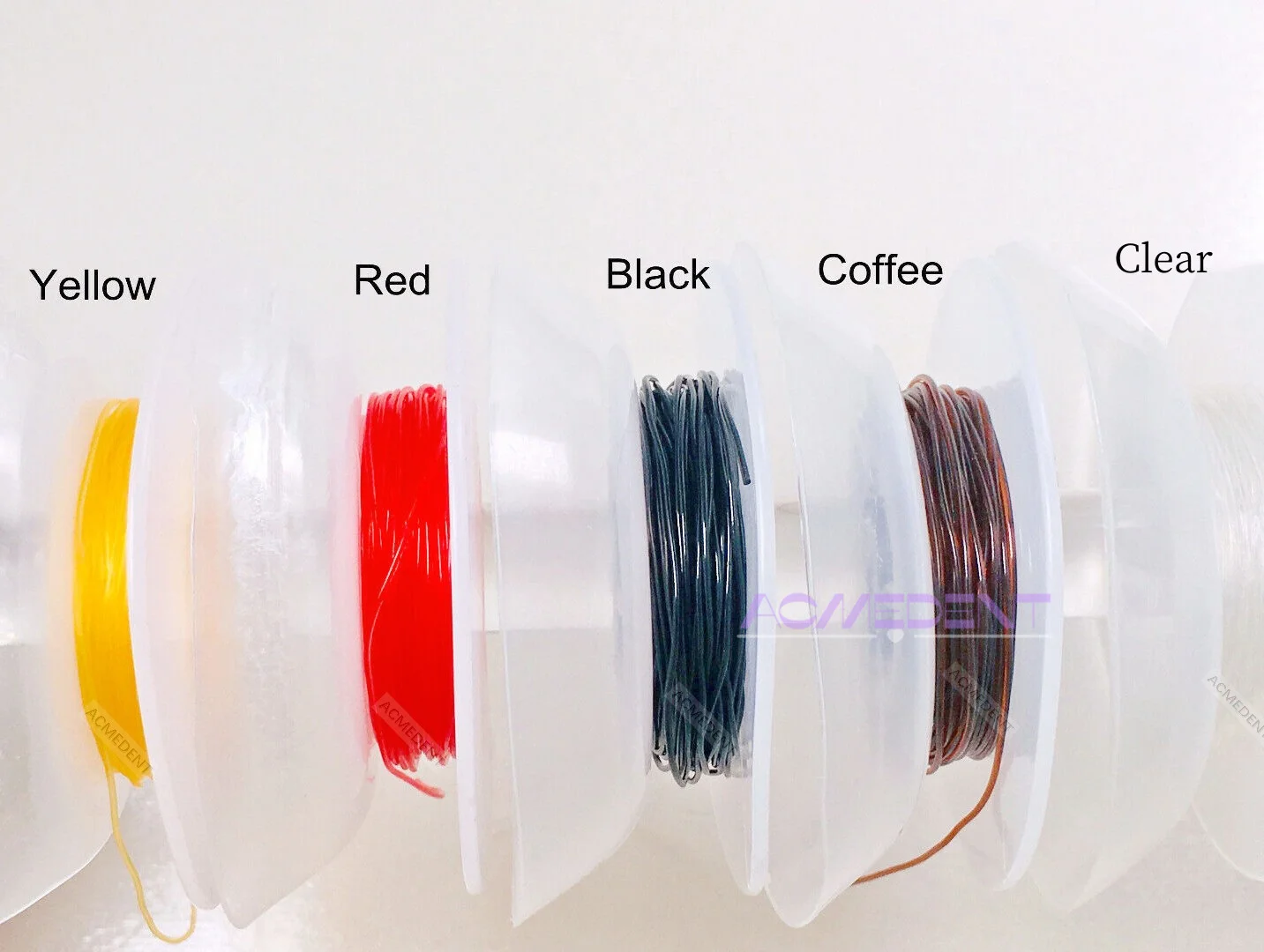 5 Rolls Dental Orthodontic Elastic Wires Power Solid Thread Archwire 5 Color 3Size