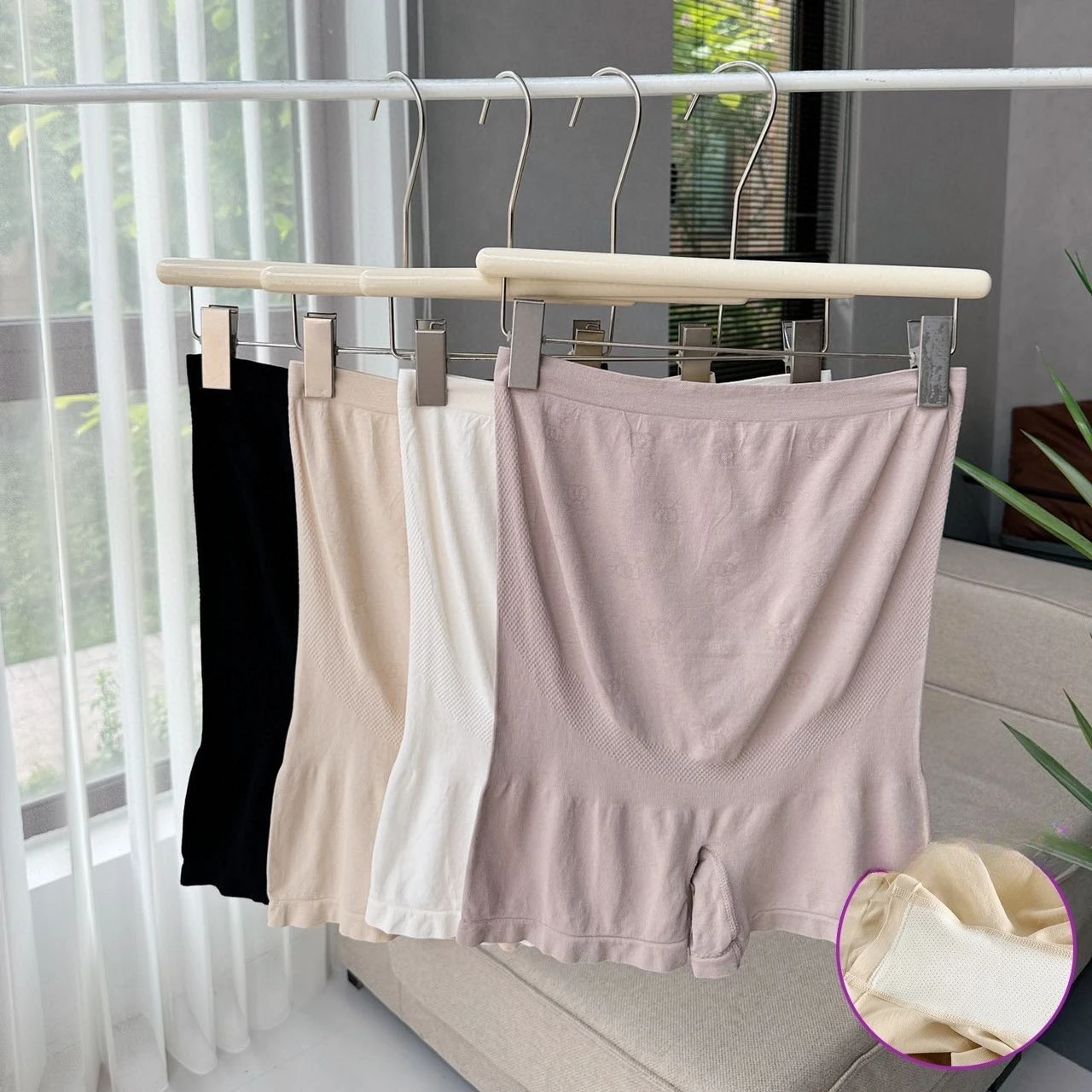 Maternity Safety Shorts 2-in-1 Seamless High Waisted Pregnancy Underwear Breathable Summer Intimates Shorts for Plus Size Women