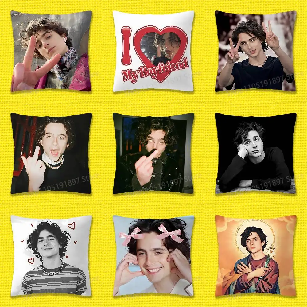 

T-Timothee C-Chalamet Throw Pillow Case For 50cm 30cm 55cm 45cm 40cm Square Bed Pillowcase Cover