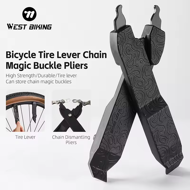 WEST BIKING Bicycle Tyre Lever Smart Missing Chain Lever Magic Buckle Repair Removal Tool Bike Master Link Plier Repair Tool
