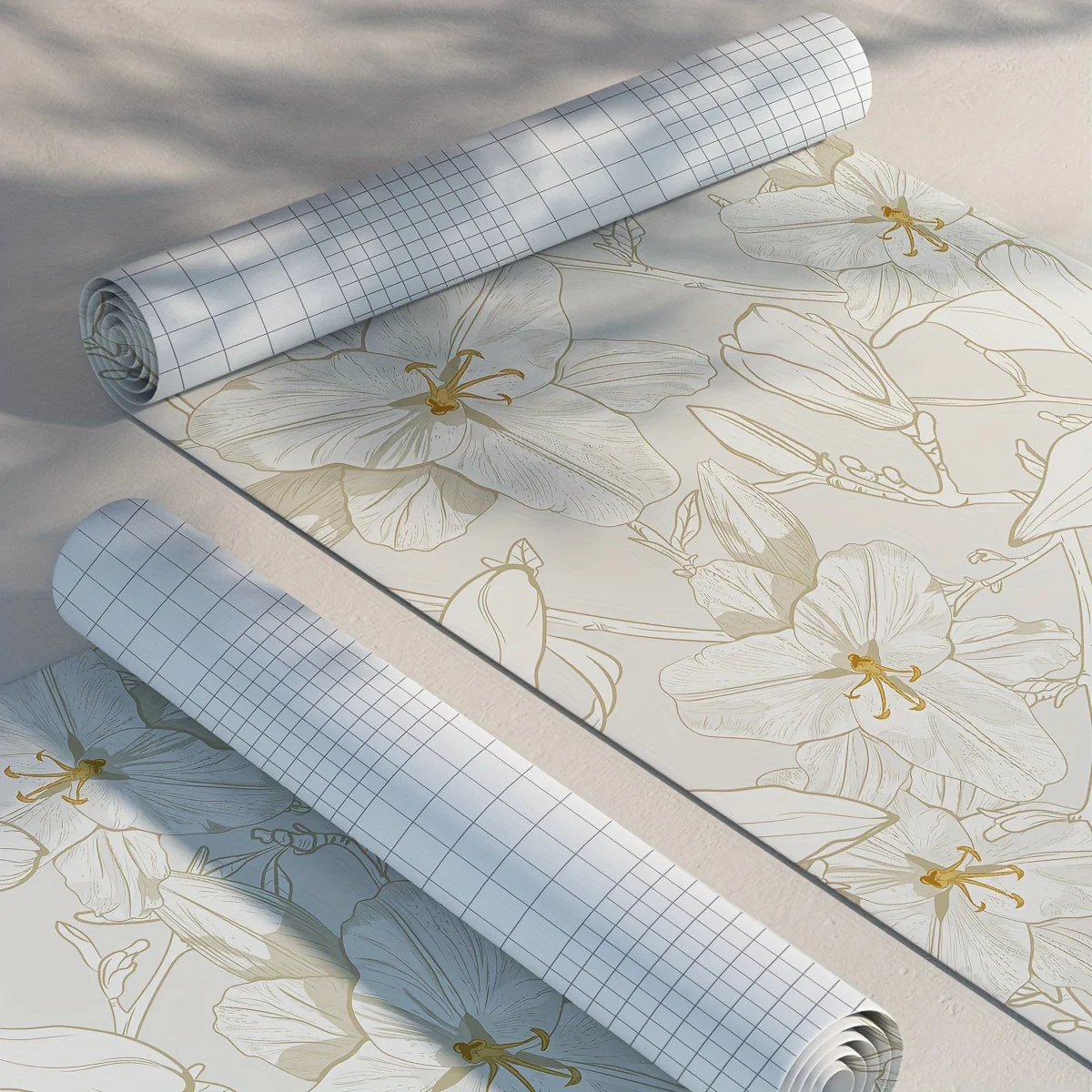 1 piece of warm color large flower pattern thickened moisture wallpaper self-adhesive waterproof bedroom decorative wall sticker