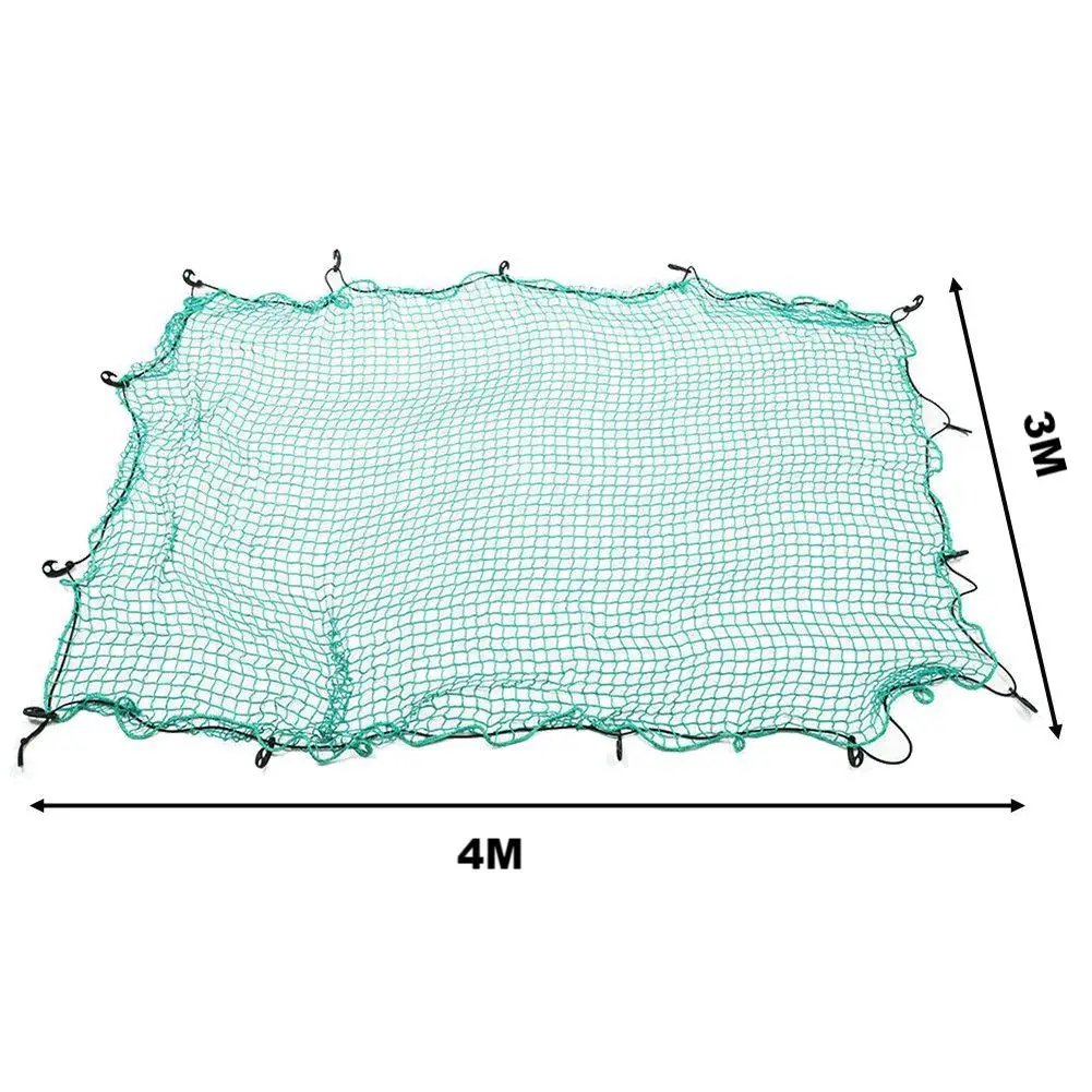 

Грузовая сетка для грузовых автомобилей для пикапа, фургона, сверхмощная сетчатая крышка с защитой от падения, усиленная эластичная веревка для прицепа и 15 крючков