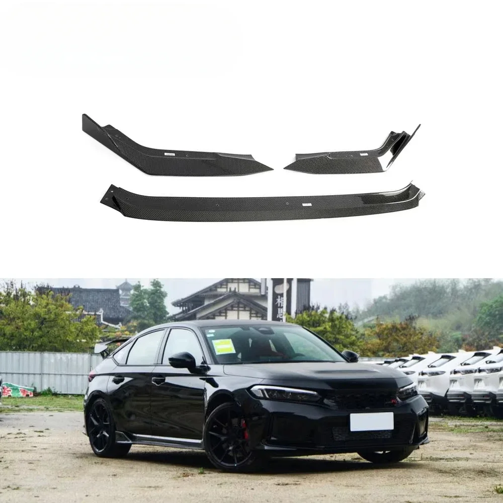 

3pcs/set Carbon Fiber Front Bumper Lip Spoiler For Honda Civic FL5 Type R 2023