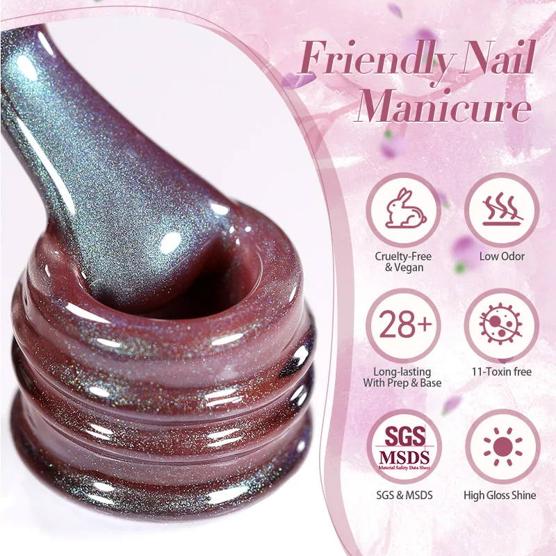 BORN PRETTY 10 ml Rosa Grün Lila Katze Magnetgel Wasser Licht Glitzer Soak Off UV Gel Semi Permanent Maniküre Nail Art Lack – Detail 6