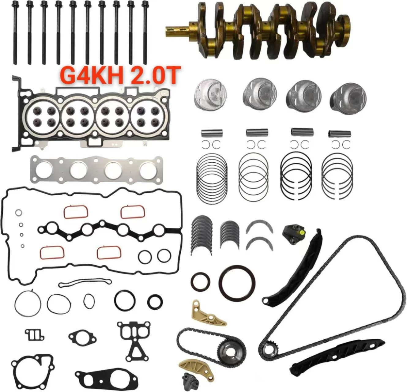 

G4KH 2.0 G4KF 2.0T G4KE 2.4 G4GC 2.0 Engine Parts Piston Crankshaft ConRod Bearing Timing Chain Kit Full ket Kit Engine Valve
