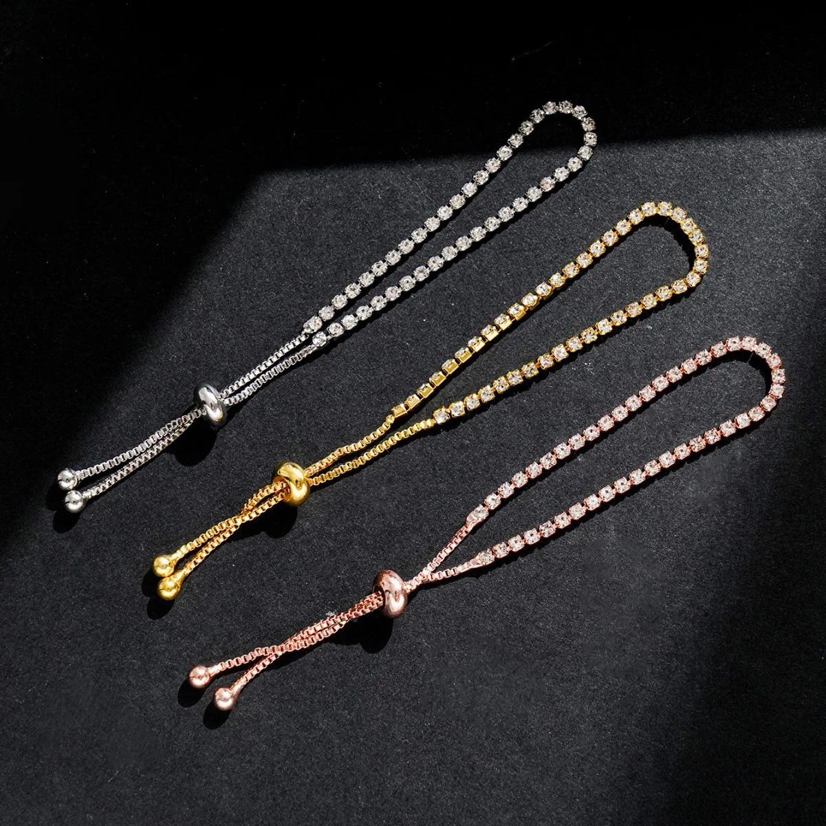 

Row Zircon Adjustable Bracelet Minimalist DIY Jewelry Elegant Luxury Fashion Bangle for Women