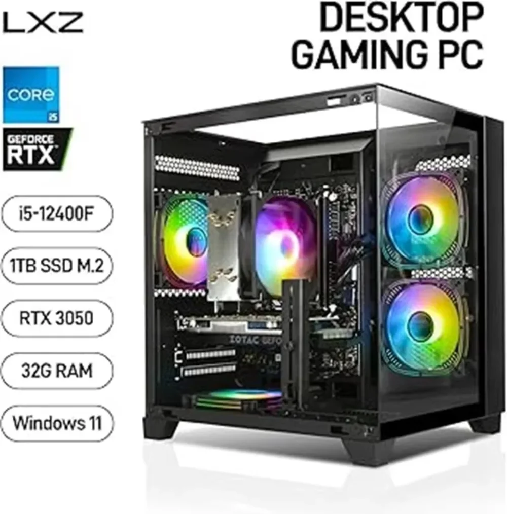 

BUY DIRECT Gaming PC, Prebuilt Desktop with Intel 12th Core i5-12400F & GeForce RTX3050, 32G DDR4 RAM, 1TB NVME SSD,TOWER COMPUT