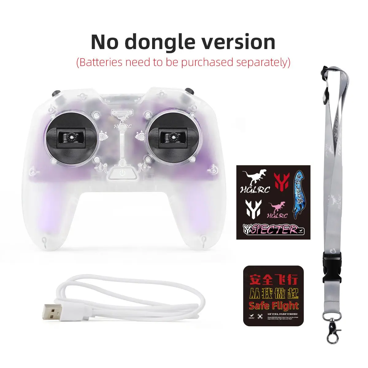 HGLRC C1 Remote Controller Built-in 500mW ELRS 2.4G TX Module with Dongle for RC Airplane FPV Drone Beginner Pilot