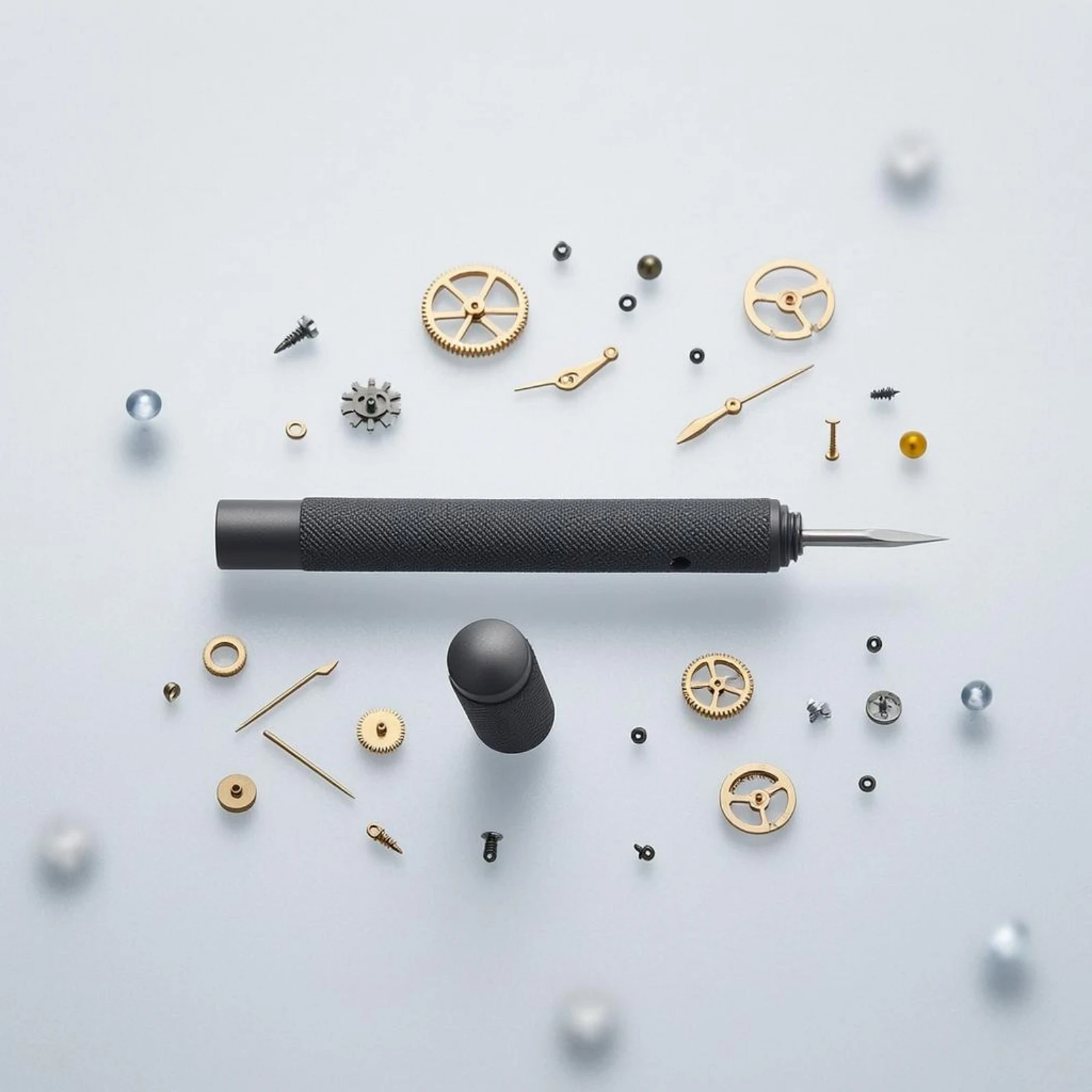 Watch Screw Remover Knurled Handle Watch Tube Tool Precision Hand Tool Pointed Tip Removable Cap