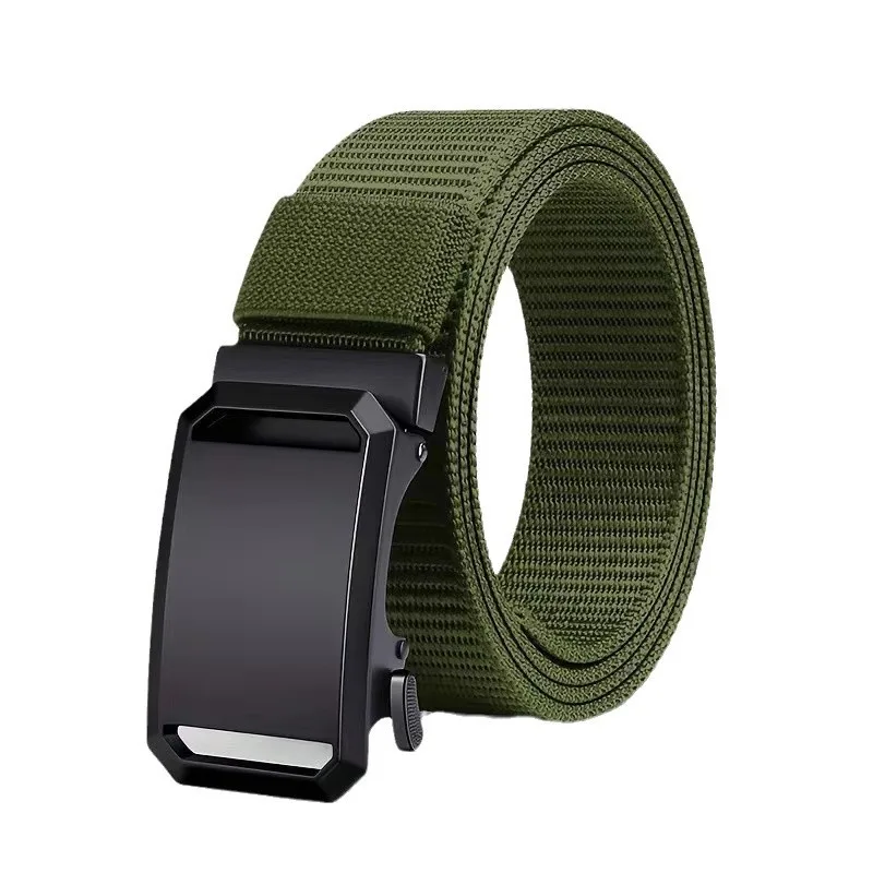 Toothless automatic button men's military training leisure canvas nylon young military training belt
