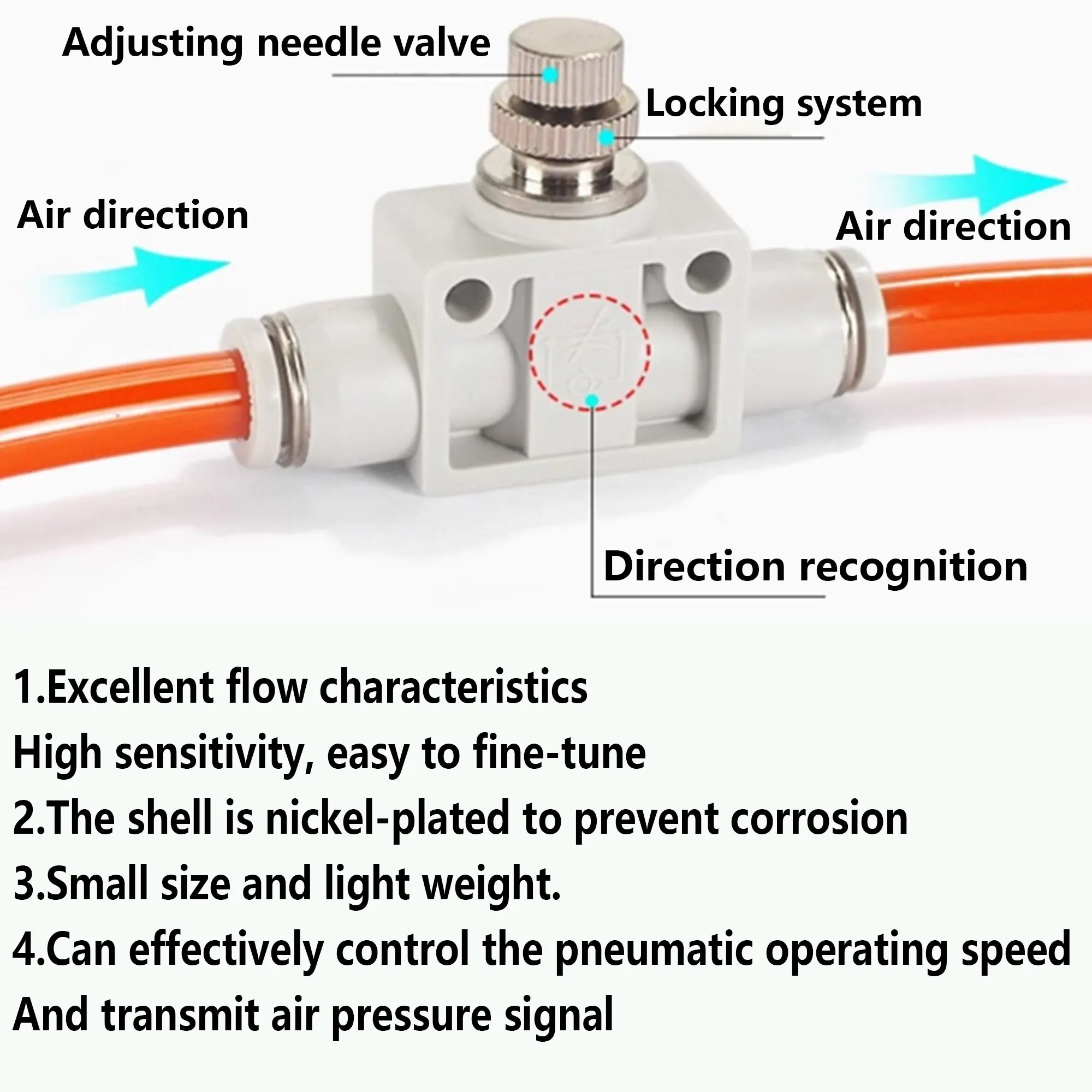2PCS Throttle Valve LSA 4-16mm Air Flow Speed Control Valve Hose Pneumatic Push In Fittings, Pneumatic Valve