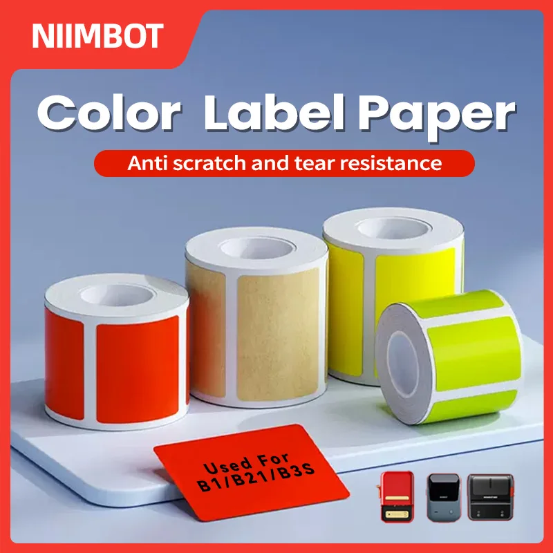 Niimbot B21/B1 thermal label paper, color label paper, price label sticker, waterproof mini portable thermal printer, self-adhes