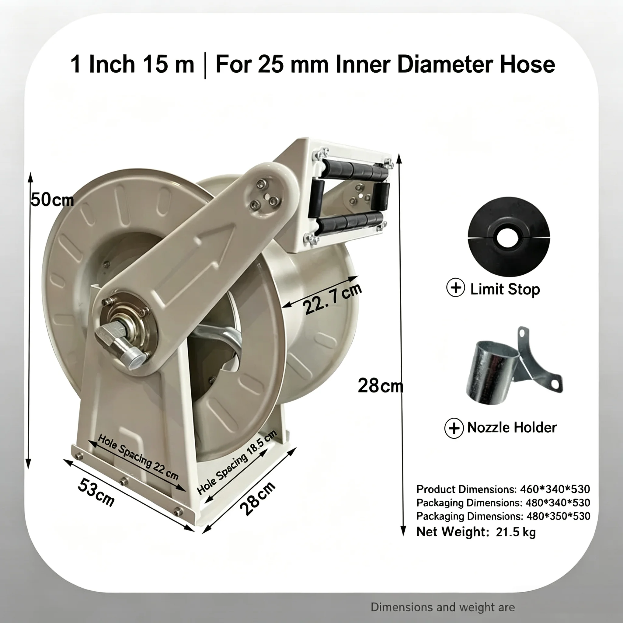 Automatic Retracting Hose Reel, Empty Hose Winder for Fuel Dispenser, High Pressure Hose Storage Reel for Fire and Agricultural