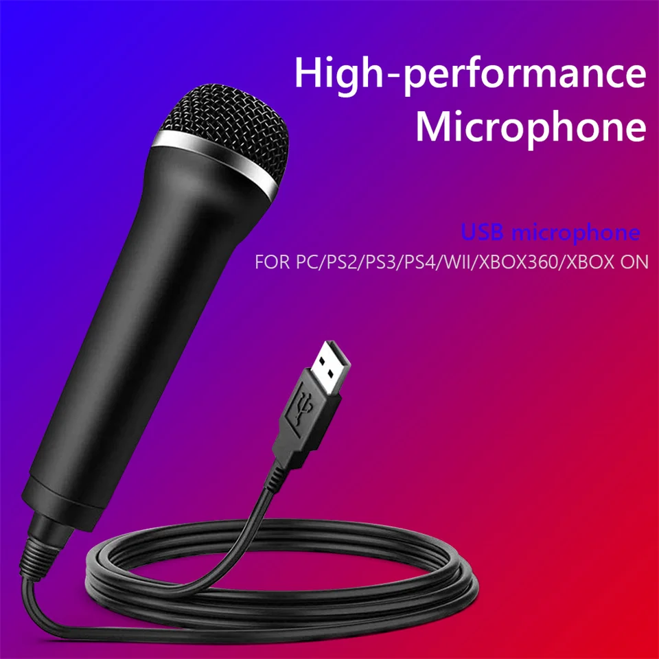 AI Microphone Chatting Gaming Podcast Recording Universal USB Wired Microphone Karaoke Mic for Nintendo Switch Wii PS4 Xbox PC