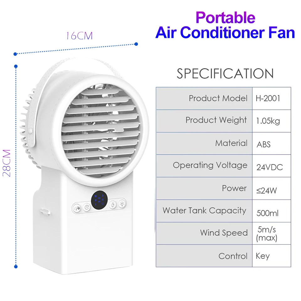 2021 New Style Water Cooling Fan Portable Conditioning Mini Portable Air Conditioner