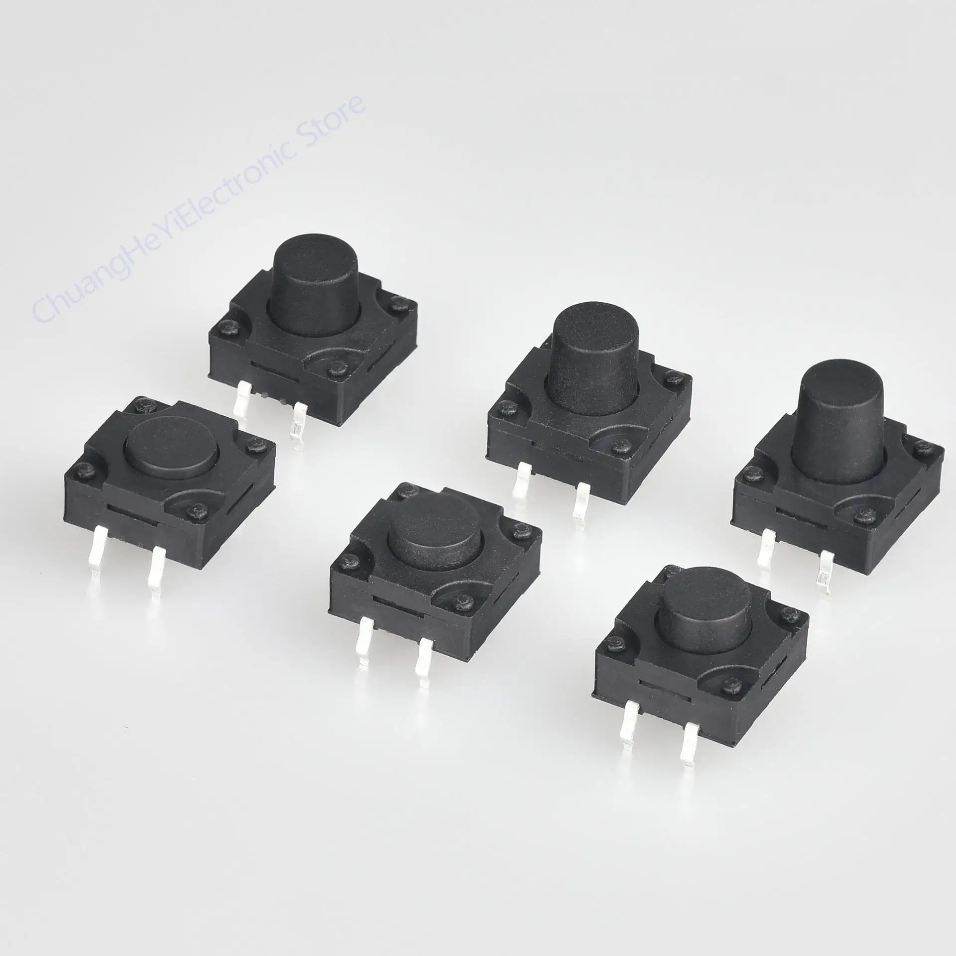 10Pcs 12x12mm Panel Waterproof Tact Switch 12x12x4.3/5/6/7-12mm Dustproof Switch 4Pin DIP Micro Buttons  12*12*4.3mm 5mm 6mm-12m