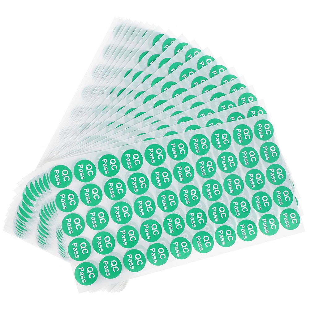 

10 Sheets QC Pass Labels Round Adhesive Quality Inspection Stickers for Warehouse Management Electrical Appliances Apparel Food