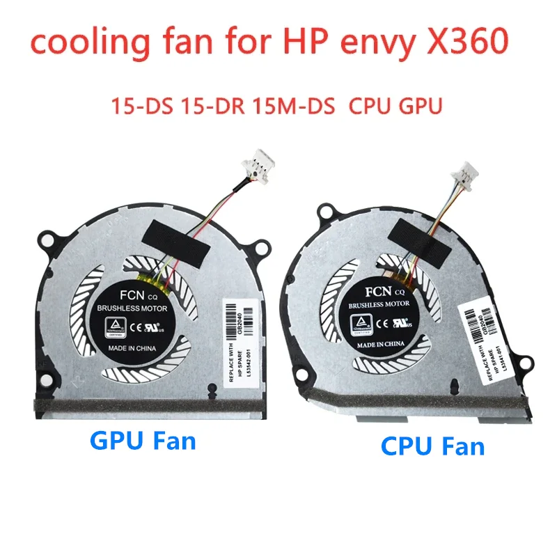 

New Original Laptop Cooling Fan For HP L53542-001 L53541-001 Envy X360 15-DS 15-DR DR0004TX 15M DS DS0011DX TPN-W142 TPN-w143