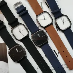 Minimalist Retro Watch for Men Women Couple Simple Square Dial Quartz Watches Casual  Wristwatch Mens Quartz Clock Montre