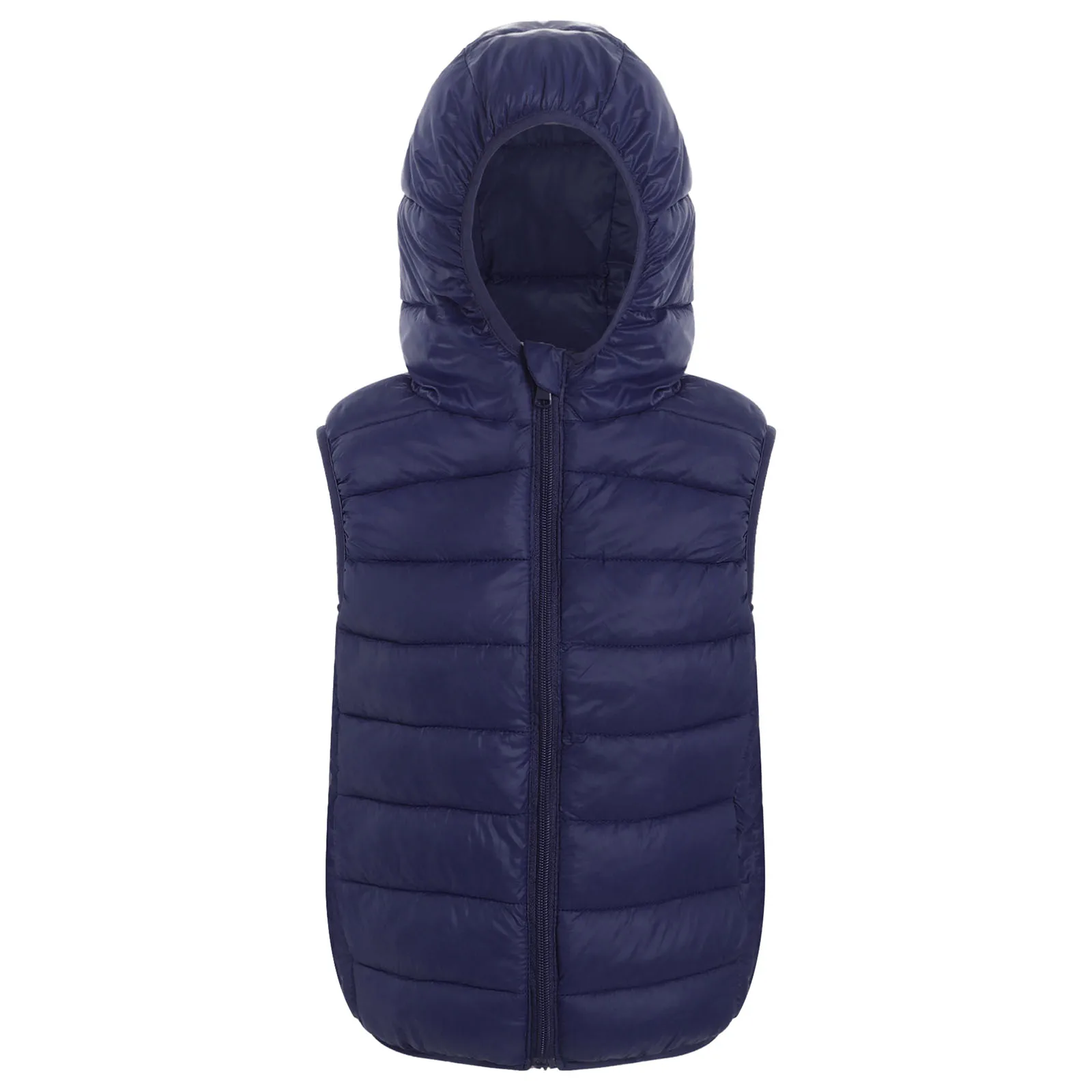 

Unisex Boys Girls Puffer Down Vest Hooded Zip Up Waistcoat Sleeveless Lightweight Windproof Jackets Outerwear for Fall Winter