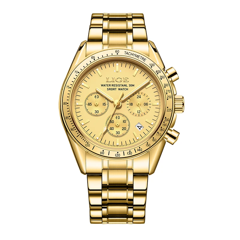LIGE Top Brand Luxury Men Watches Luminous Calendar Business Quartz Watch Mens Sports Waterproof Stainless Steel Man Wristwatch image 3