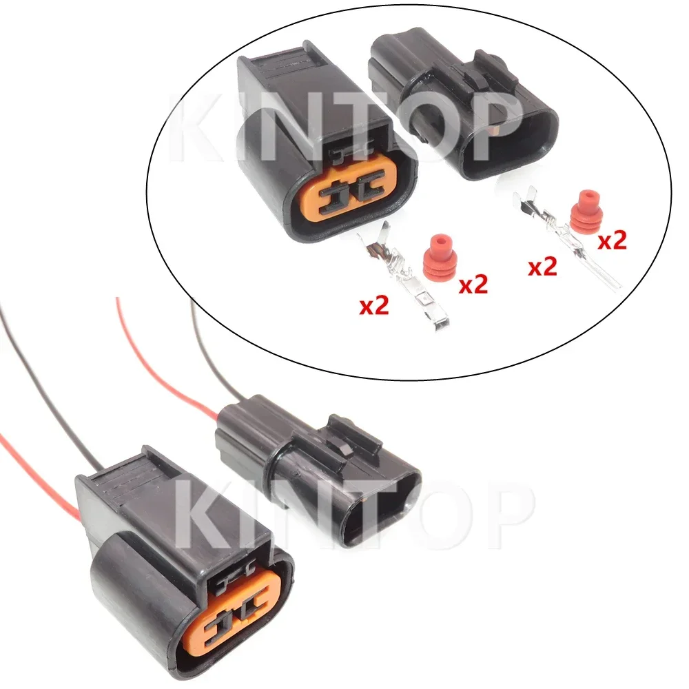 

1 Set 2 Pins Car Fog Lamp Wiring Terminal Waterproof Socket AC Assembly PB625-02027 PB621-02020 Auto Sealed Connector With Wire