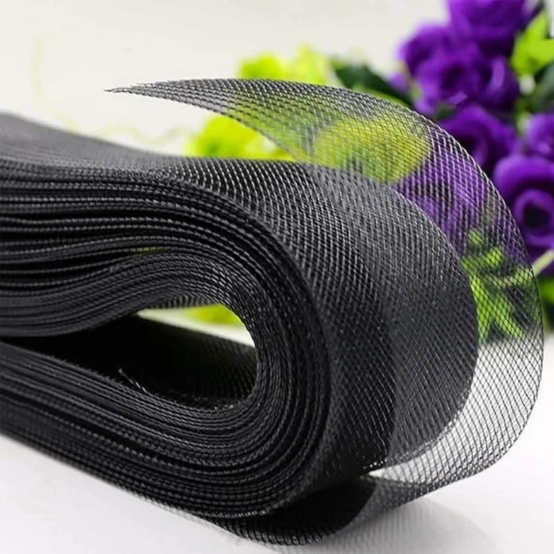 Plain Crin Horsehair Braid Flat Ribbon Flexible Stiffening Trim for Wedding Dress Hem Evening Gown Ruffle Charming Millinery Hat view 3
