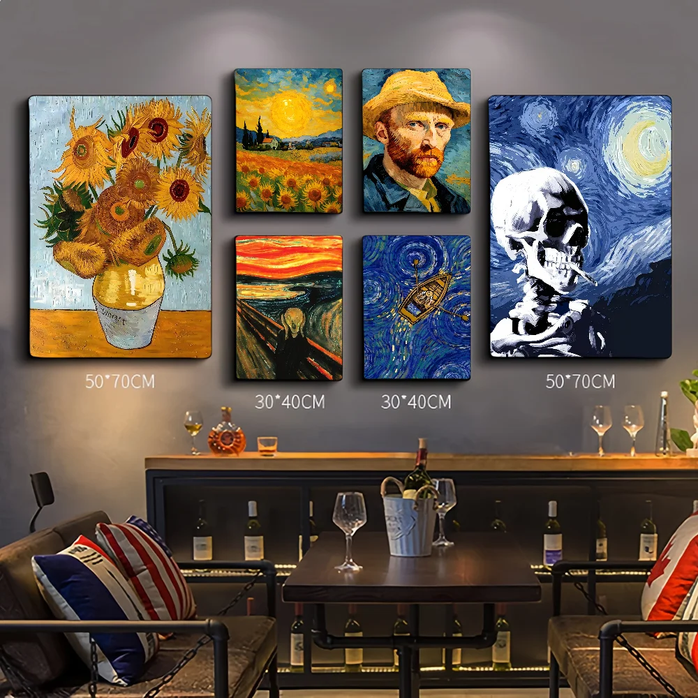 

Van Gogh Oil Painting DIY Sticky Poster Waterproof Paper Sticker Coffee House Bar Home Decor