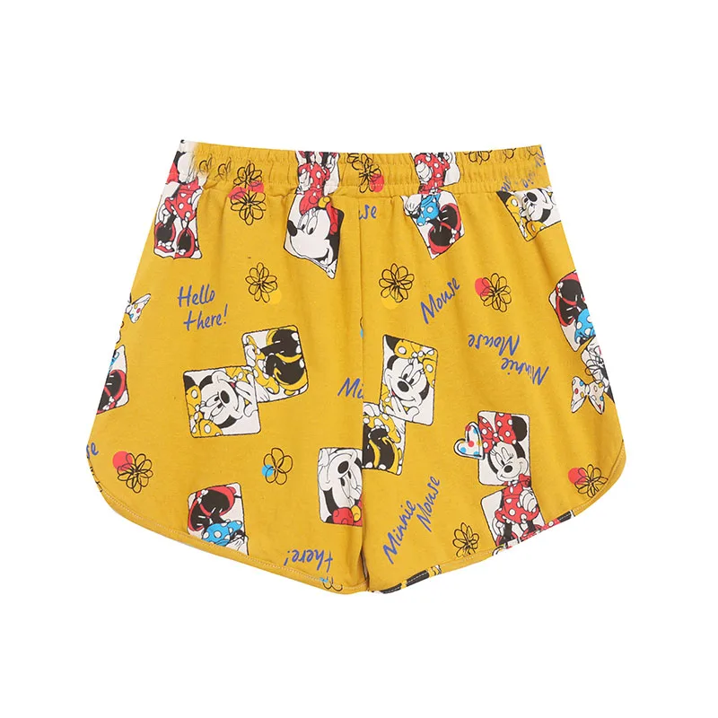 Pantalones cortos deportivos informales de Minnie Mouse de Disney para mujer, pantalones cortos deportivos para correr, Fitness, Yoga, trotar, gimnasio, pantalones cortos de dibujos animados para el hogar, ropa de