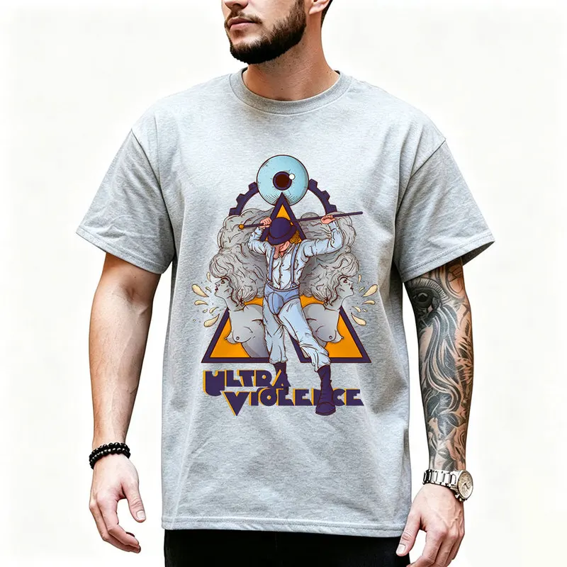 A Clockwork Orange 0825 Retro Movie Graphic T‑shirt Alex Droog Print Unisex Casual Tee Short Sleeve Streetwear All size S-6XL