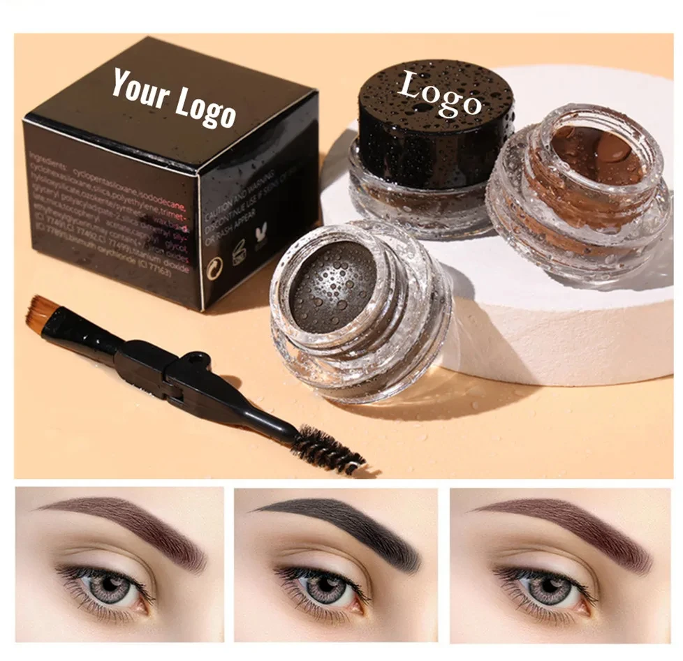 Impermeável Long Lasting Sobrancelha Gel, Cosméticos Enhancers Escova, Sombra Marrom Maquiagem, Private Label, Atacado, Personalizado Seu LOGOTIPO, 10Pcs