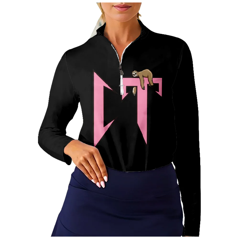 Natanael Cano CT Golf Shirt Women Long Sleeve Half Zip Breathable Quick Dry Tops Casual Sportswear