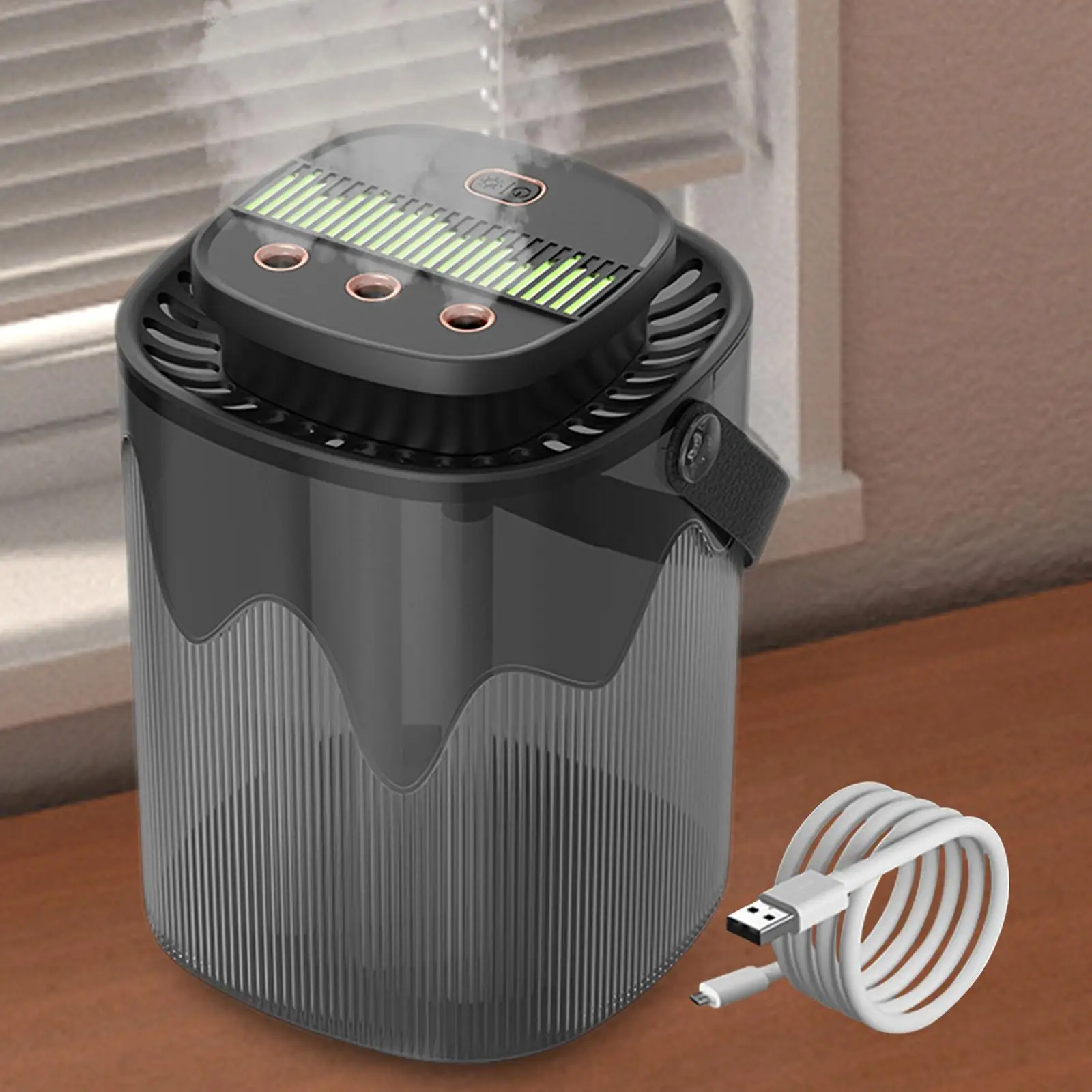 

3L Mist Air Humidifier USB Rechargeable with Carrying Handle for Gym Office