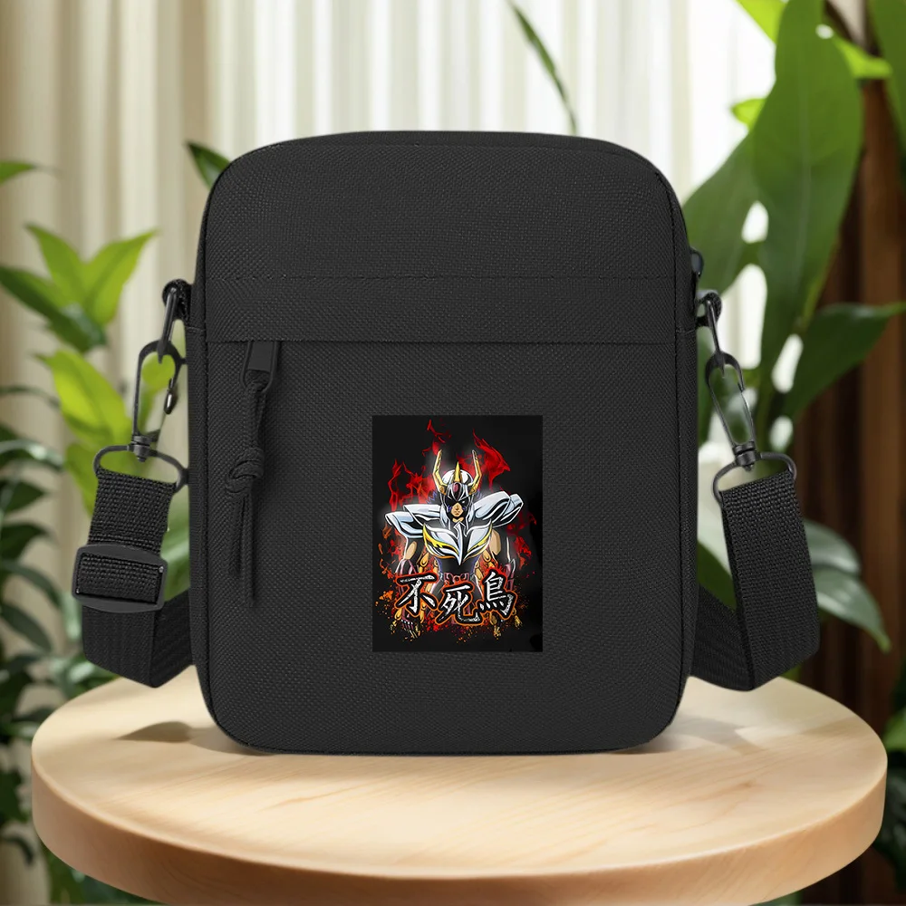 Anime warrior armor fire wings. Fierce bird Men Crossbody Bag Single Shoulder Women Cartoon Anime Film Printing Design Unisex
