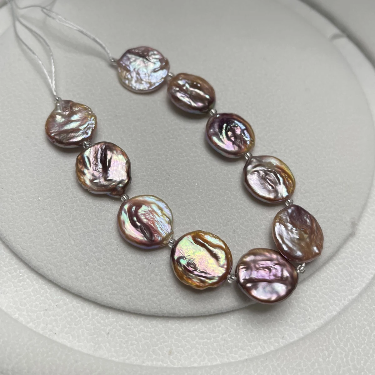 15-16mm 4A 18cm Dynamic Texture Pink Round Baroque Natural Freshwater Pearl Bead Jewelry Make DIY Necklace Bracelet Accessories - Image 5