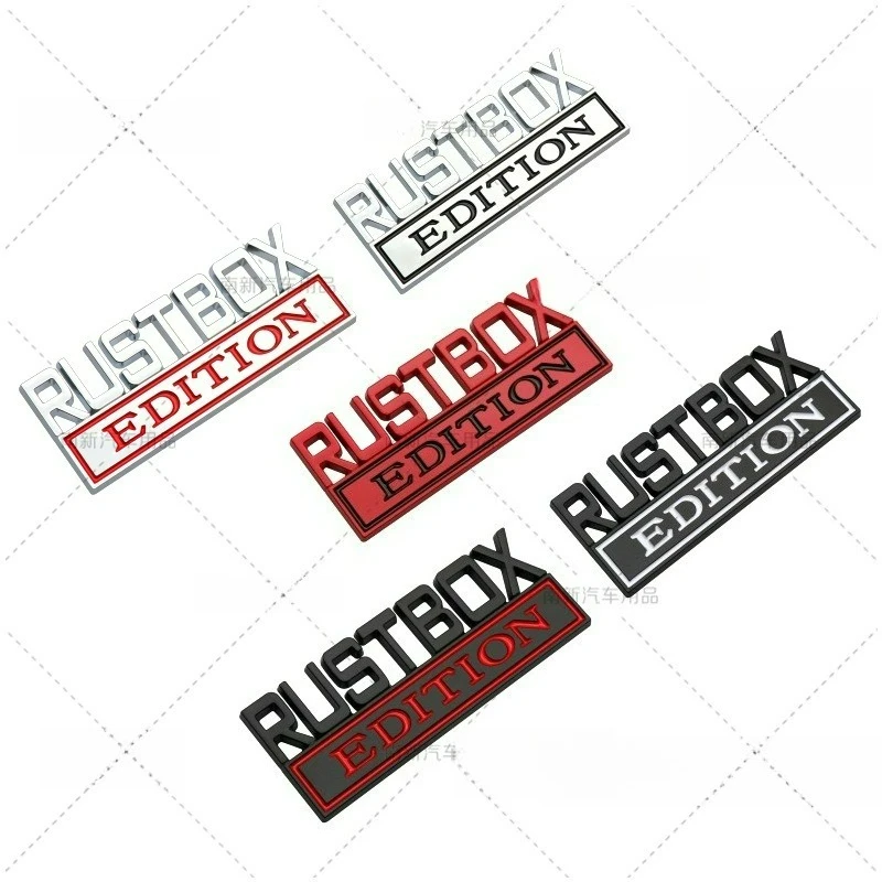 

High Quality Modification 3D Metal Car Sticker RUSTBOX EDITION Series Scratches Cover DIY Decorative Auto Accessories